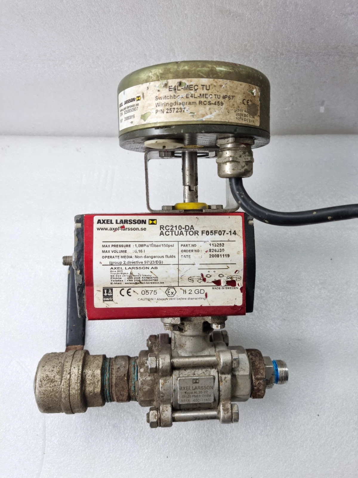 AXEL LARSSON RC210-DA ACTUATOR F05F07-14 AL35-77 E4L-MEC TU